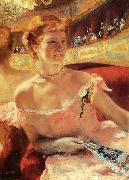 Mary Cassatt Woman with a Pearl Necklace in a Loge Germany oil painting artist